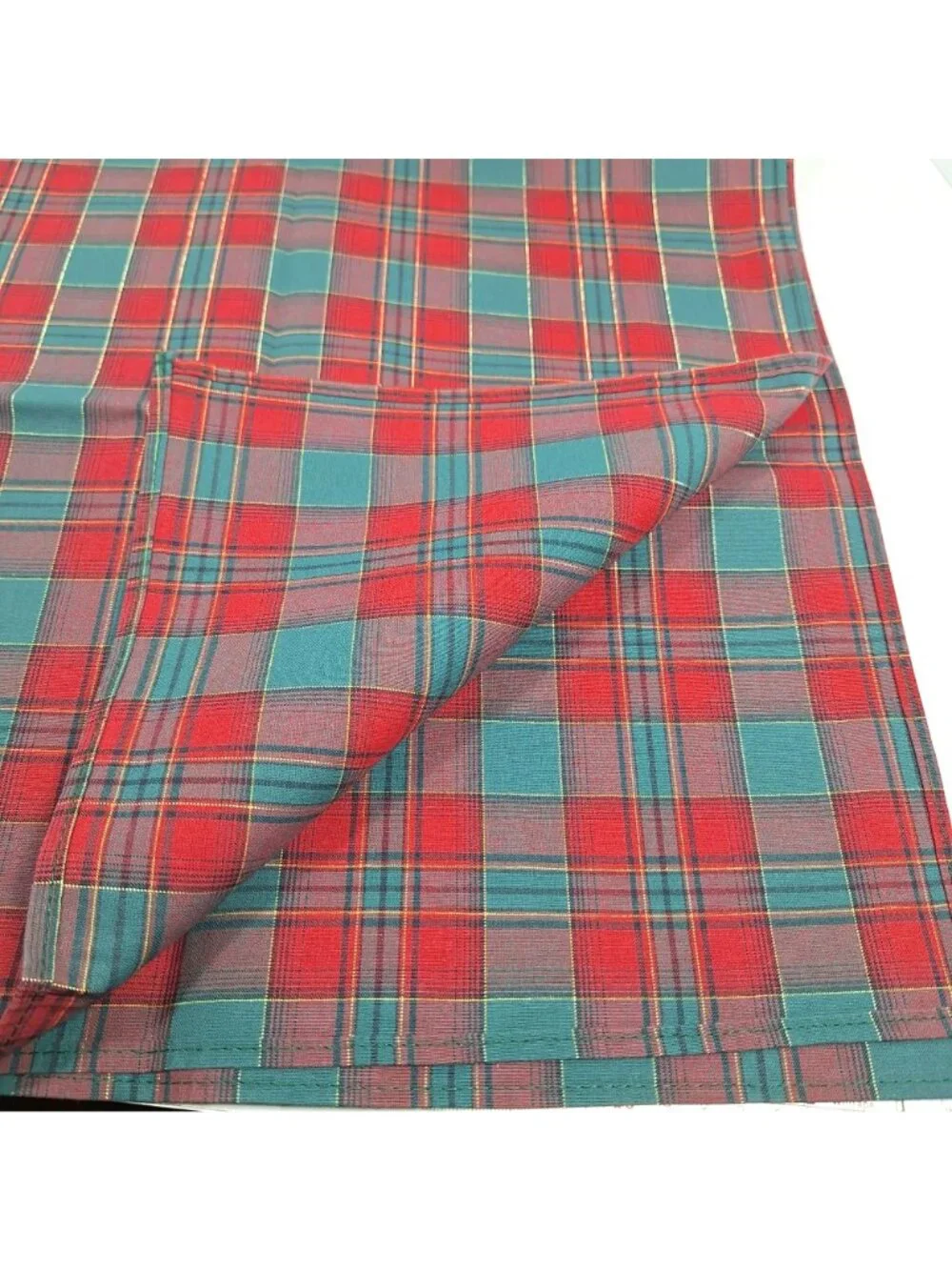 Longaberger Evergreen Plaid 4 Napkins 36" Square Tablecloth Set Open Package - Picture 7 of 16